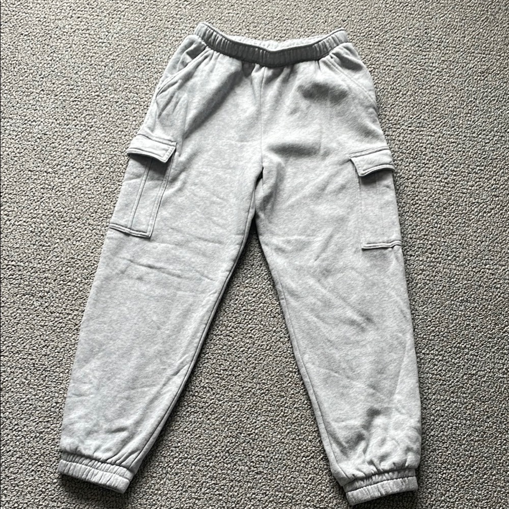 Universal Thread Gray Track Pants with Elastic Waistband